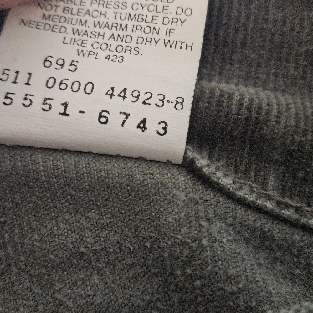 VTG Levis Jeans 30x30 Y2K Grey Faded 10 M Mis Corduroy 550 Relaxed Tapered - Picture 6 of 11